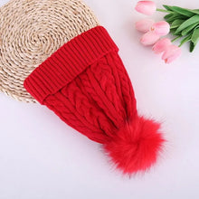 Load image into Gallery viewer, Women Winter Bonnet Soft Thick Fleece Lined Dual Layer Knitted Beanie With Faux Fur Pom Pom Hats Fashion Wild Outdoor Sports